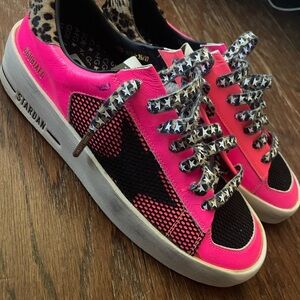 Golden Goose pink leopard stardans 36
